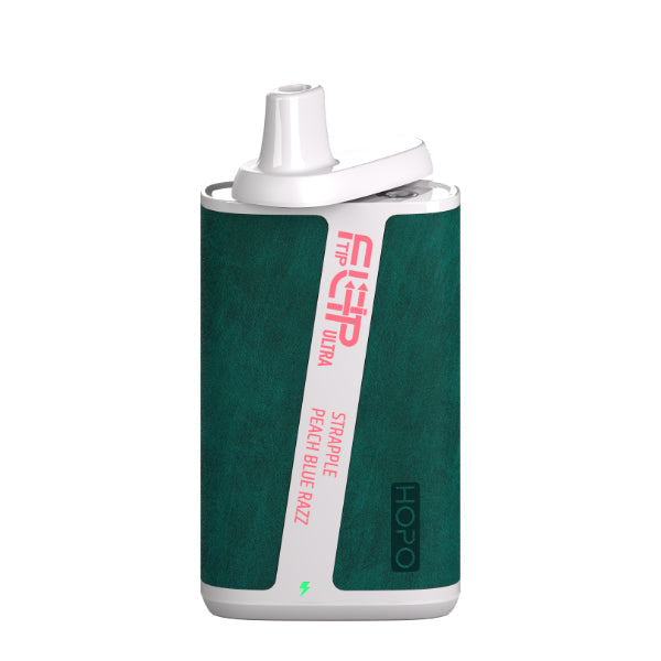 Best Deal HOPO FLIPTIP Ultra 10000 Puffs Disposable Vape 18mL Strapple Peach Blue Razz