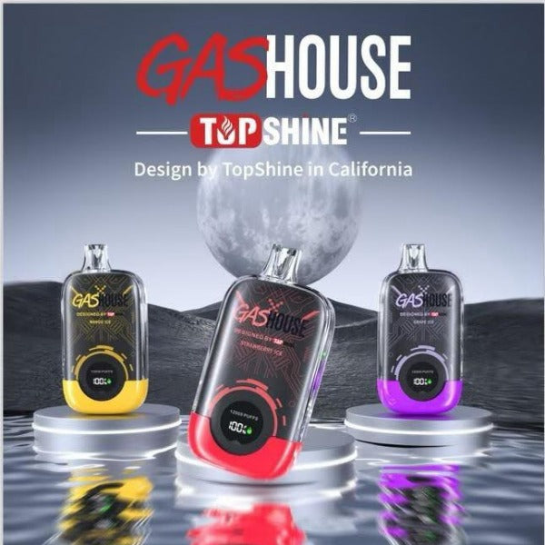 gashouse 2ml disposable vape pen GasHouse x TopShine 12000 Puff Rechargeable Vape 20mL