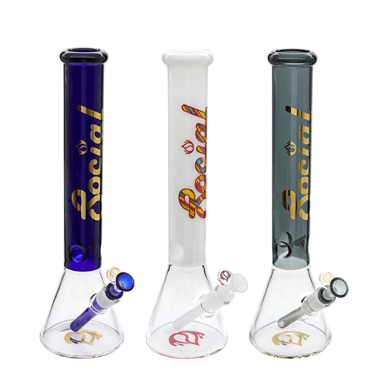 Social Glass GOLD DUST Beaker Waterpipe