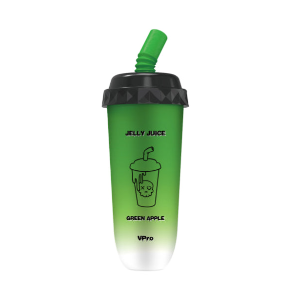 Vpro Jelly Juice 8000 Puffs Rechargeable Vape Disposable 15mL 10 Pack Best Flavor Green Apple