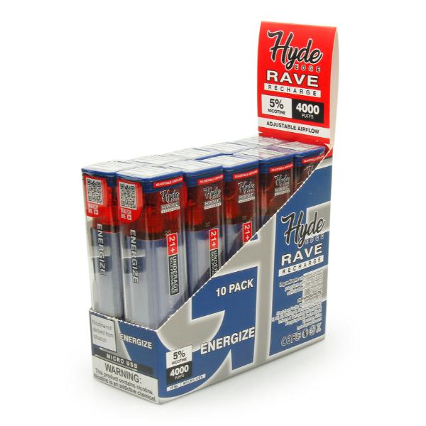 Hyde Edge RAVE Recharge 10 Pack Disposable Vape Best Flavor Energize