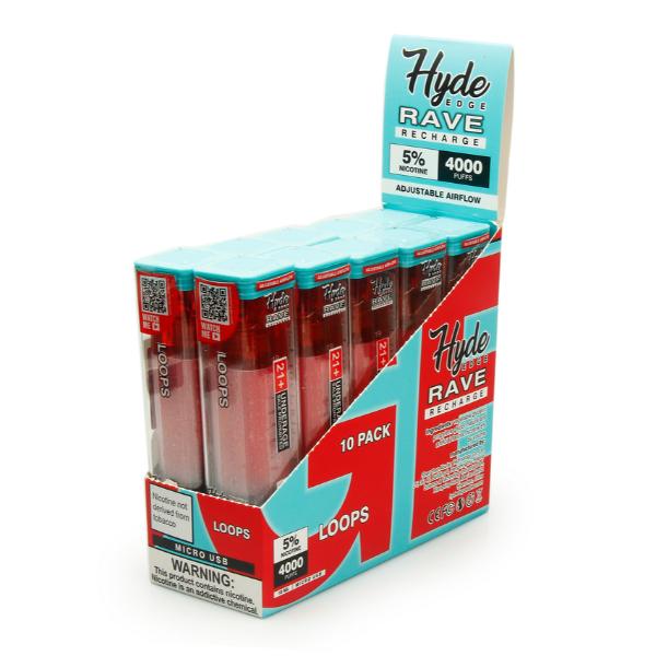 Hyde Edge RAVE Recharge 10 Pack Disposable Vape Best Flavor Loops