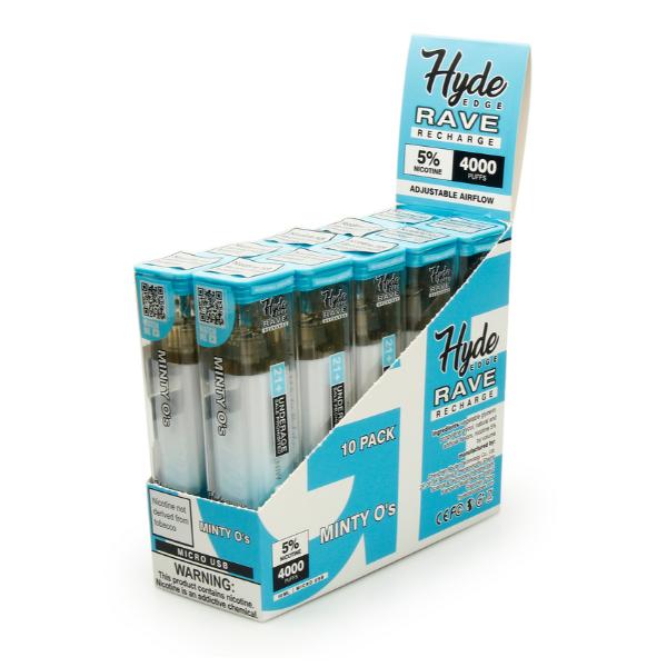 Hyde Edge RAVE Recharge 10 Pack Disposable Vape Best Flavor Minty O's