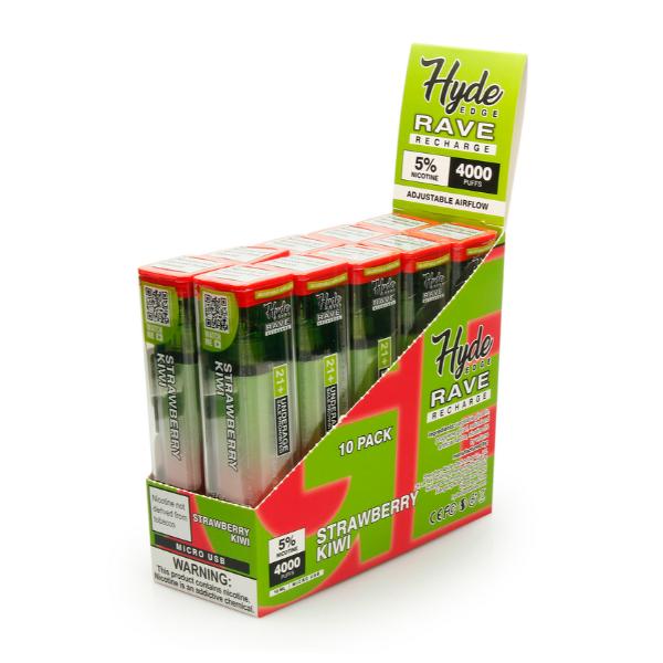 Hyde Edge RAVE Recharge 10 Pack Disposable Vape Best Flavor Strawberry Kiwi