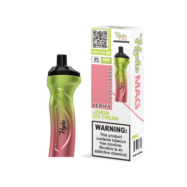 Best Deal Hyde Mag 4500 Puffs Recharge Disposable Vape 10mL Lemon Ice Cream