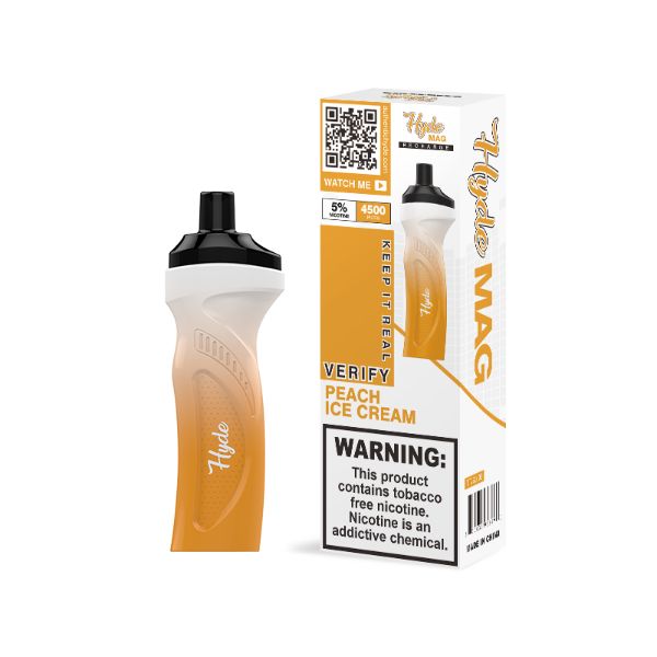 Best Deal Hyde Mag 4500 Puffs Recharge Disposable Vape 10mL Peach Ice Cream
