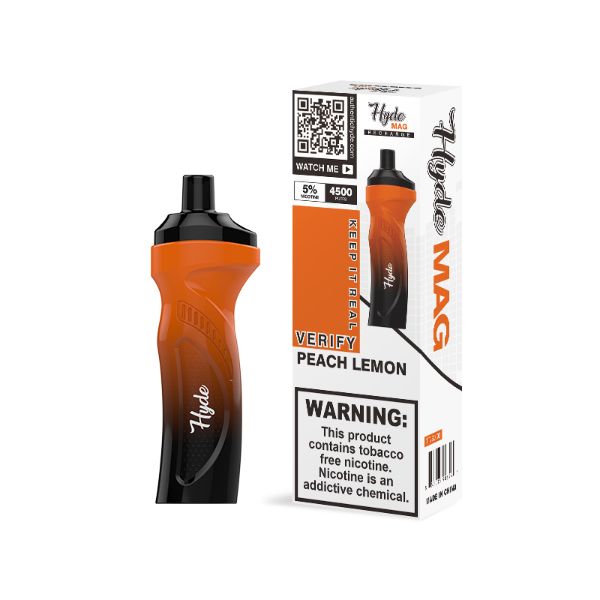 Best Deal Hyde Mag 4500 Puffs Recharge Disposable Vape 10mL Peach Lemon