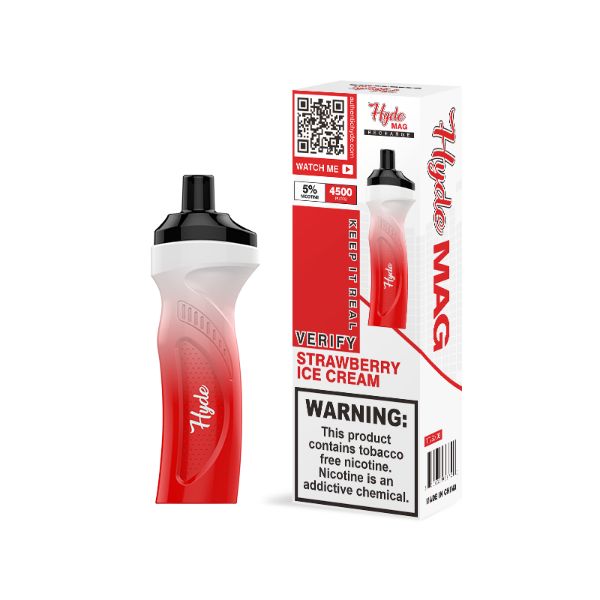 Best Deal Hyde Mag 4500 Puffs Recharge Disposable Vape 10mL Strawberry Ice Cream