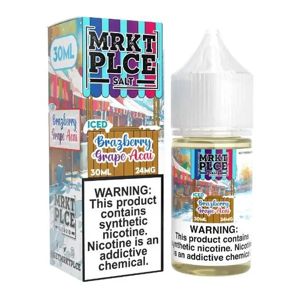 Best Deal MRKT PLCE Salt 30mL Vape Juice - Iced Brazberry Grape Acai