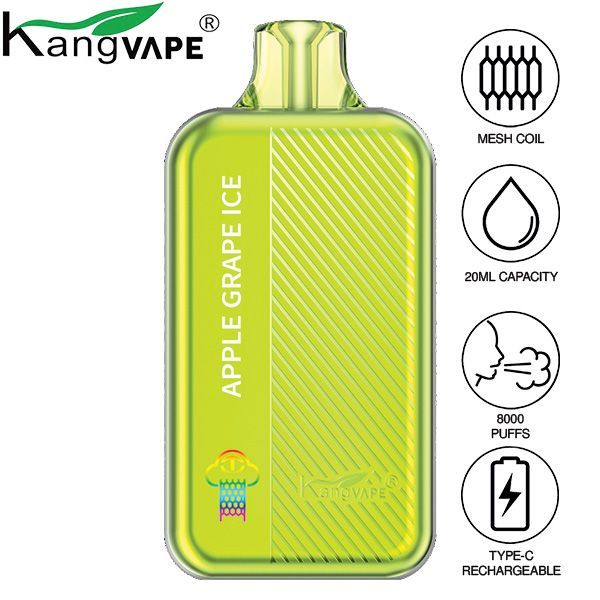 Best Deal Kangvape TC8000 Disposable Vape 5-Pack 20mL Apple Grape Ice