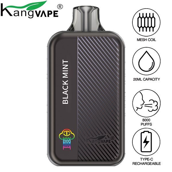 Best Deal Kangvape TC8000 Disposable Vape 5-Pack 20mL Black Mint