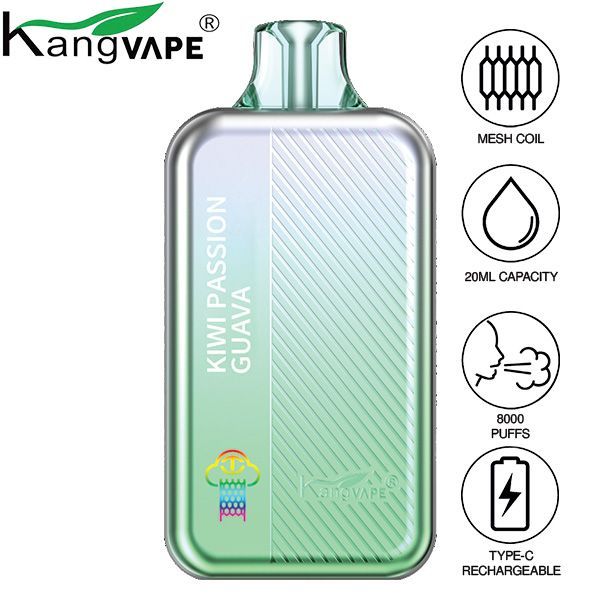 Best Deal Kangvape TC8000 Disposable Vape 5-Pack 20mL Kiwi Passion Guava