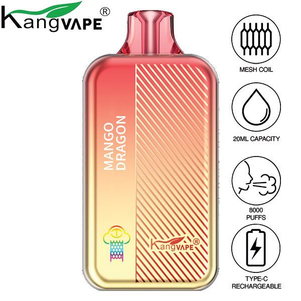 Best Deal Kangvape TC8000 Disposable Vape 5-Pack 20mL Mango Dragon