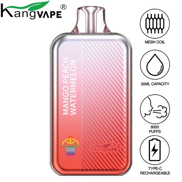 Best Deal Kangvape TC8000 Disposable Vape 5-Pack 20mL Mango Peach Watermelon