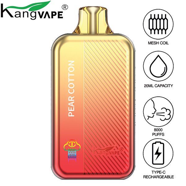 Best Deal Kangvape TC8000 Disposable Vape 5-Pack 20mL Pear Cotton