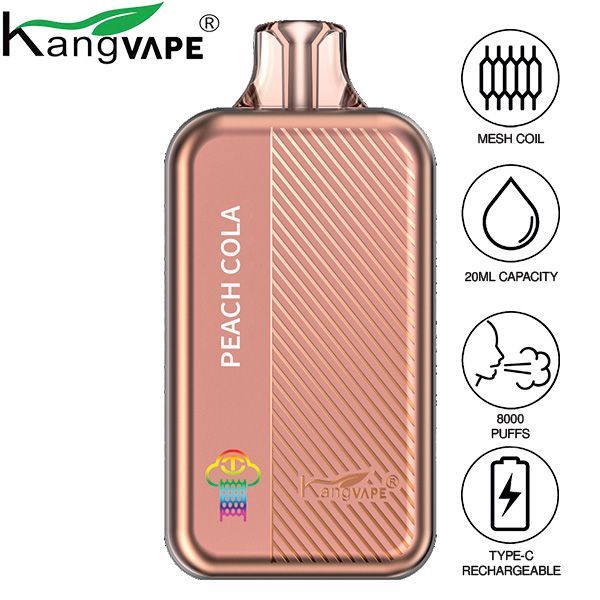 Best Deal Kangvape TC8000 Disposable Vape 5-Pack 20mL Peach Cola