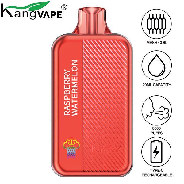 Best Deal Kangvape TC8000 Disposable Vape 5-Pack 20mL Raspberry Watermelon