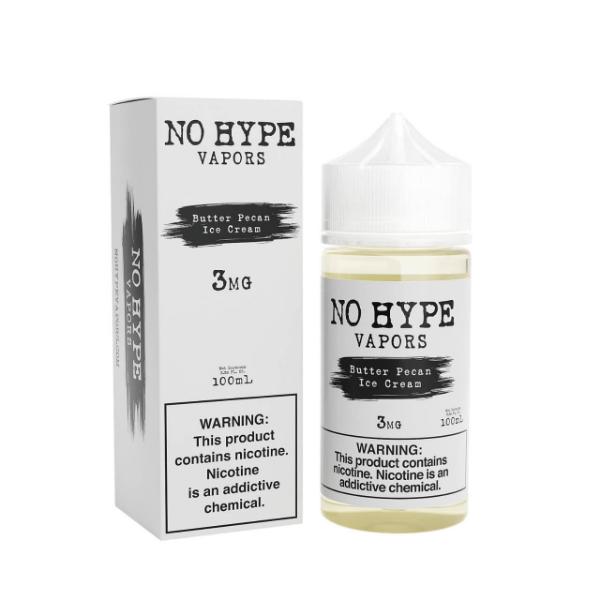 No hype butter pecan ice cream vape 100ml bottle packaging deal