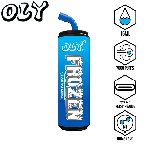 Oly Frozen 7000 Puffs Disposable-10-Pack Blue Razz Lemon