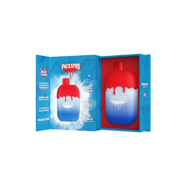 Packwoods Packspod 5000 Puff Disposable Vape 12mL Best Flavor Blue Slurpie