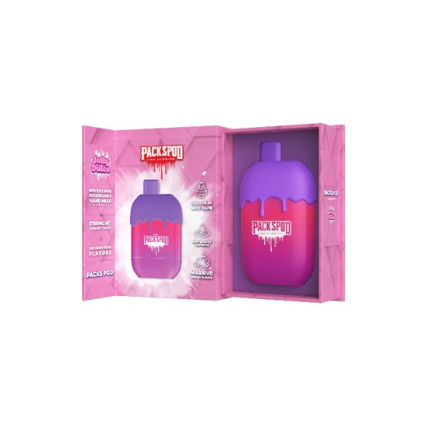 Packwoods Packspod 5000 Puff Disposable Vape 12mL Best Flavor Jelly Dulce