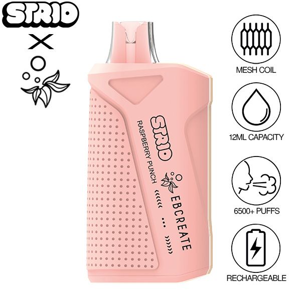 Elf EBCreate x Strio XC6500 12mL Puffs Disposable Vape Best Flavor Raspberry Punch