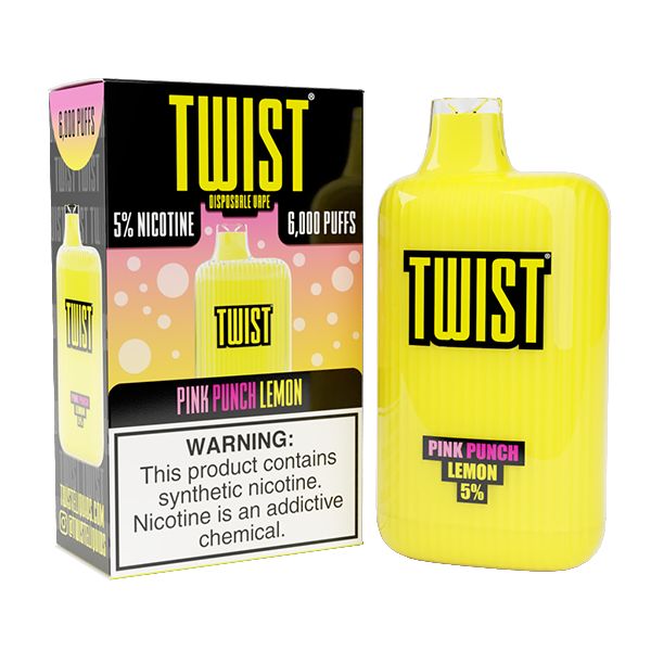 Twist 6000 Puffs Rechargeable Vape Disposable 15mL 10 Pack Best Flavor Pink Punch Lemon