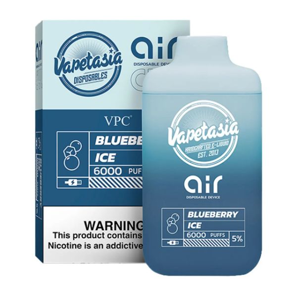 Vapetasia x Air 6000 Puffs Rechargeable Vape Disposable 11mL Best Flavor Blueberry Ice
