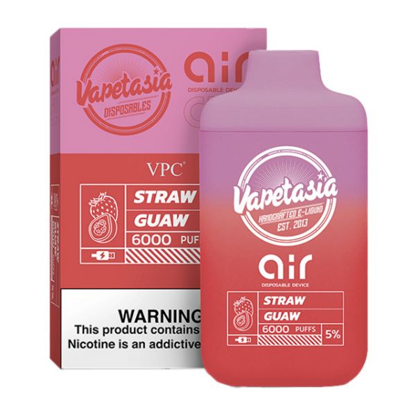 Vapetasia x Air 6000 Puffs Rechargeable Vape Disposable 11mL Best Flavor Straw Guaw