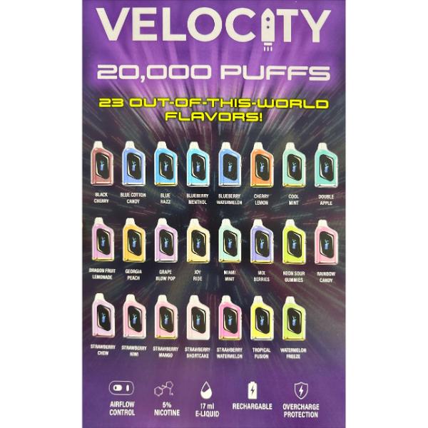 Velocity 20,000 Puffs Disposable Vape 17mL - $12.15 eJuices.co Velocity 20,000 Puffs Disposable Vape 17mL - $12.15 eJuices.co