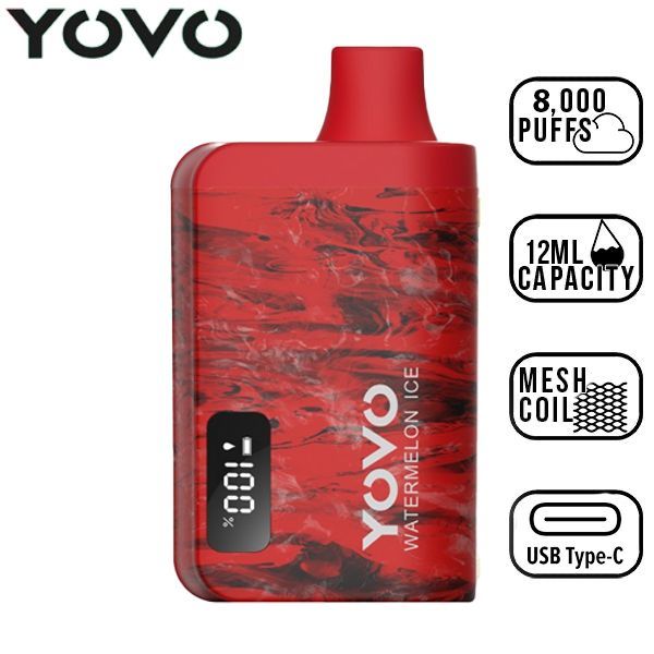 Yovo JB8000 Puffs Disposable Vape 12mL Best Flavor Watermelon Ice