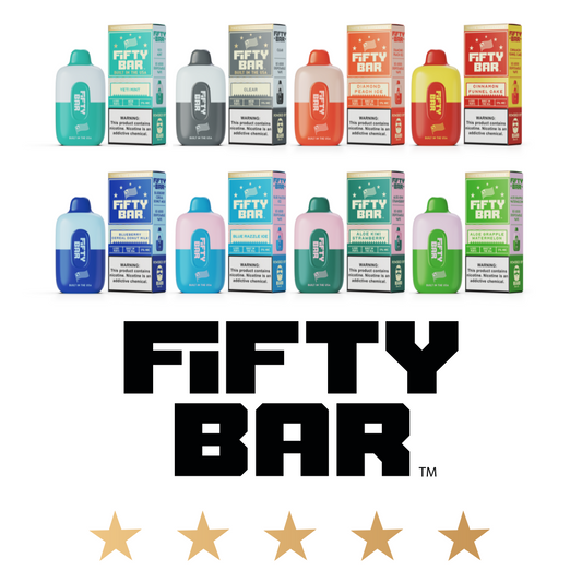 Fifty Bar 6500 Puff Rechargeable Vape Disposable 16mL Best Flavors