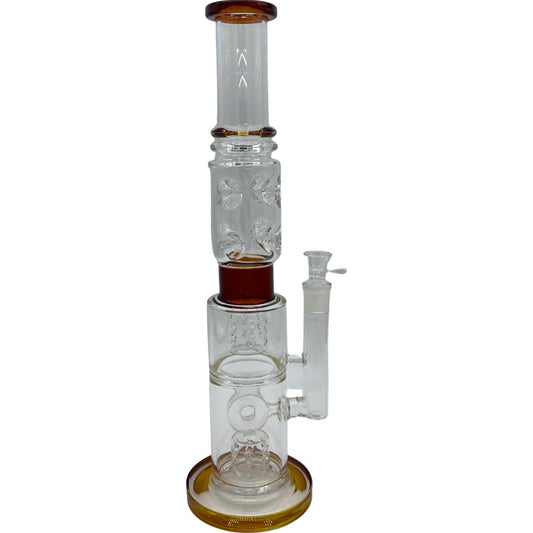 17.5" Tall Glass Water Pipe with Bubble and Donut Percolators
