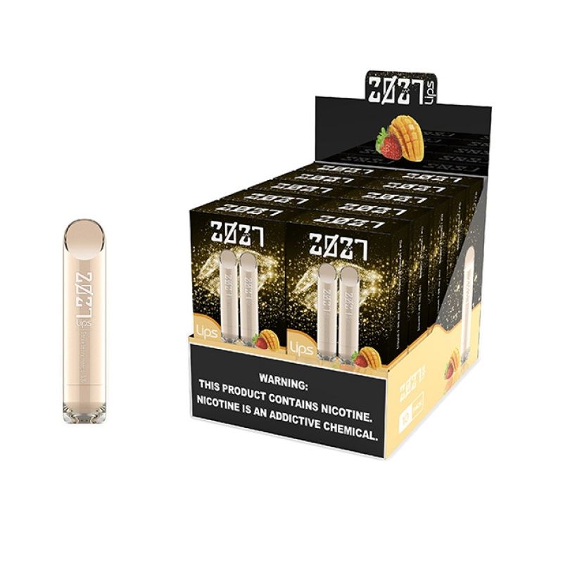 2027 Lips Twin-Pack Disposable Vape Display of 10 Strawberry Mango