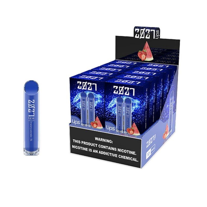 2027 Lips Twin-Pack Disposable Vape Display of 10 Strawberry Watermelon