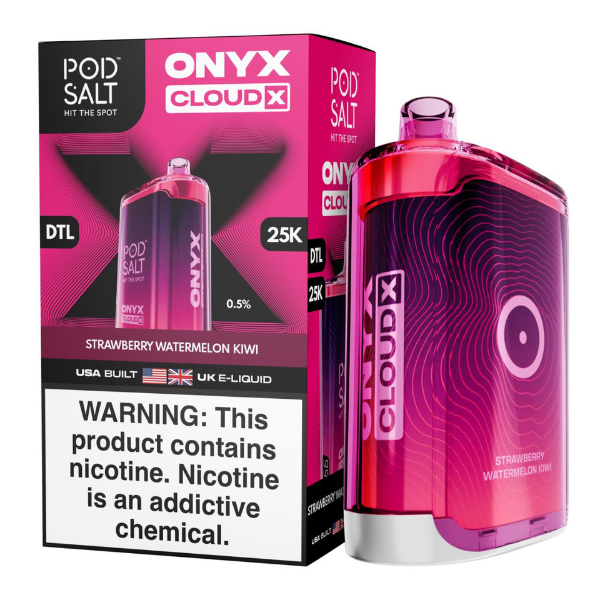 Pod Salt Onyx Cloud X 25K Puff Shisha Disposable-Strawberry Watermelon Kiwi-Single Disposable-5%-20mL