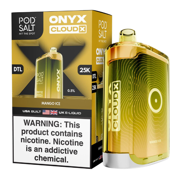 Pod Salt Onyx Cloud X 25K Puff Shisha Disposable-Mango Ice-Single Disposable-5%-20mL