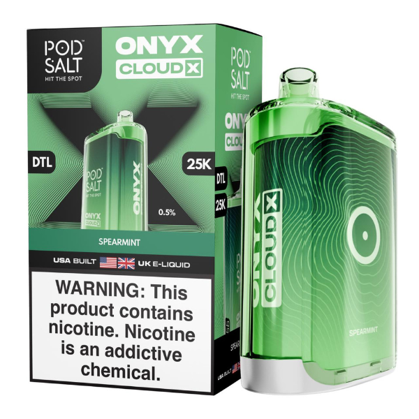 Pod Salt Onyx Cloud X 25K Puff Shisha Disposable-Spearmint-Single Disposable-5%-20mL