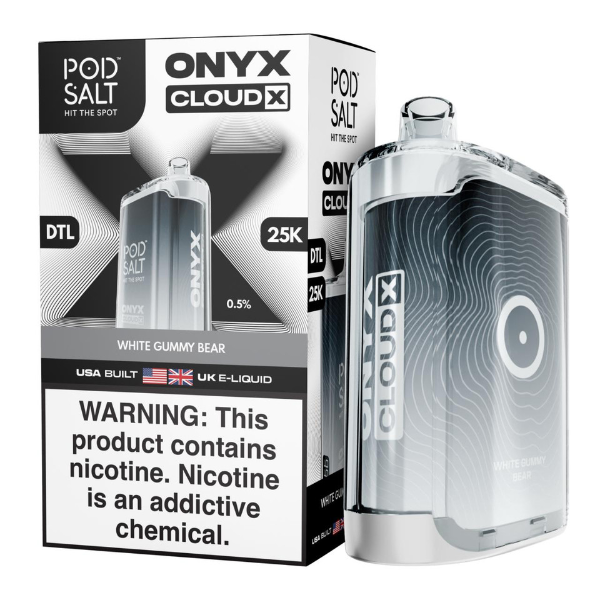 Pod Salt Onyx Cloud X 25K Puff Shisha Disposable-White Gummy Bear-Single Disposable-5%-20mL