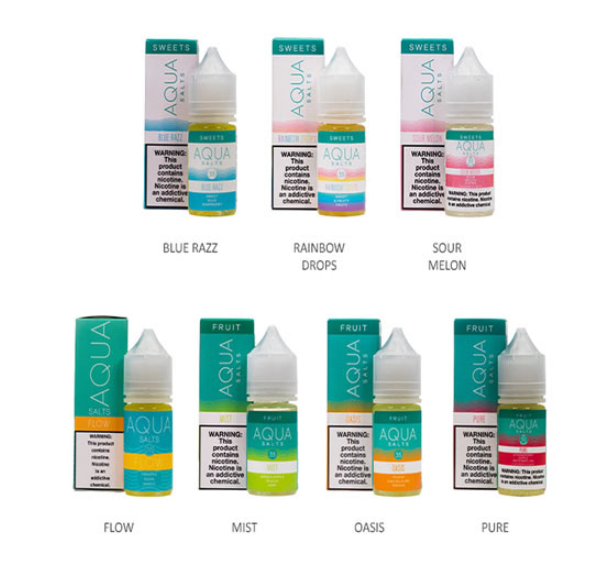 Aqua Synthetic 60ML Vape Juice Best Flavors Blue Razz Rainbow Drops Sour Melon Flow Mist Oasis Pure