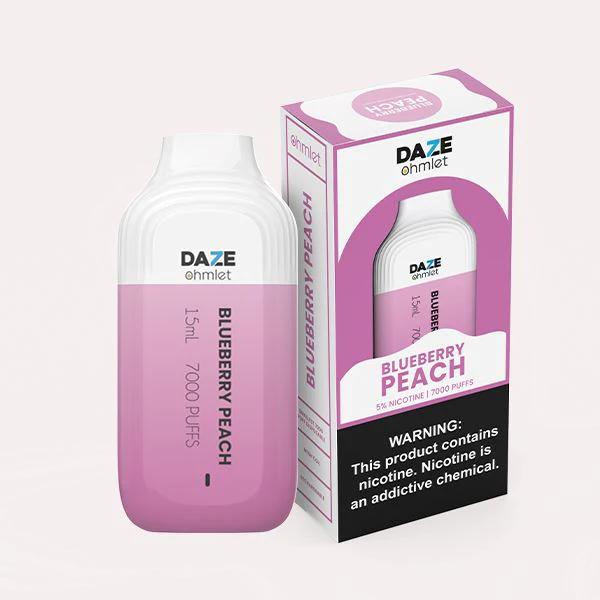 7Daze OHMLET 7000 Puffs Disposable Vape Best Flavor Blueberry Peach