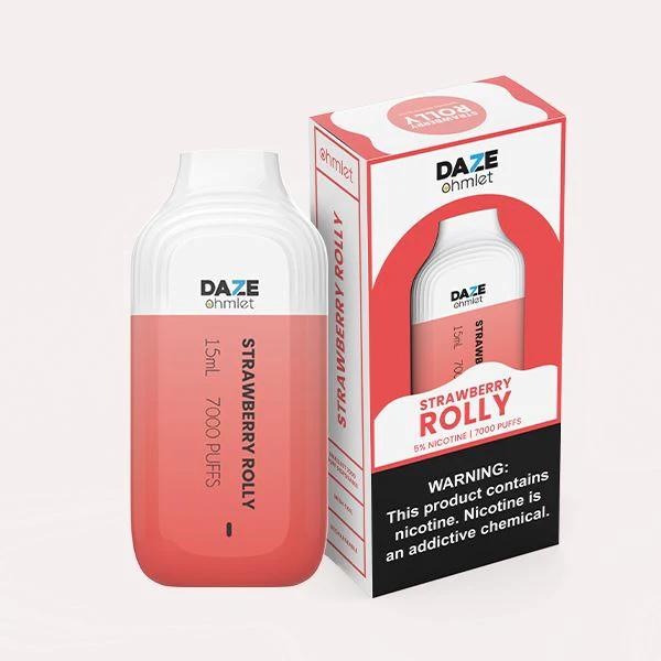 7Daze OHMLET 7000 Puffs Disposable Vape Best Flavor Strawberry Rolly