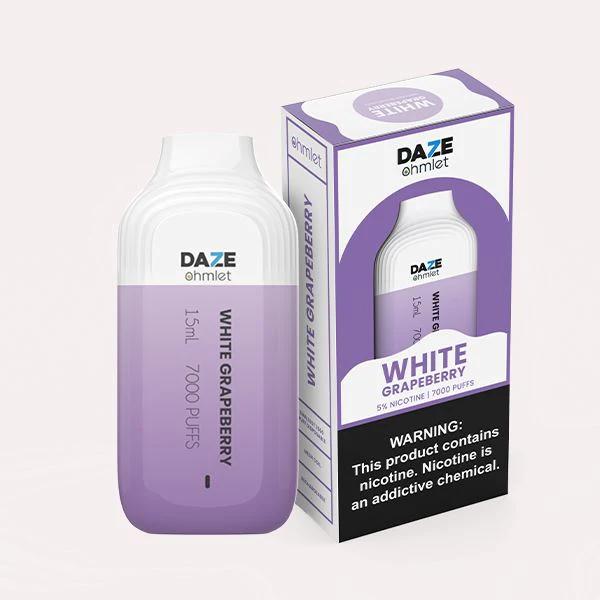 7Daze OHMLET 7000 Puffs Disposable Vape Best Flavor White Grapeberry