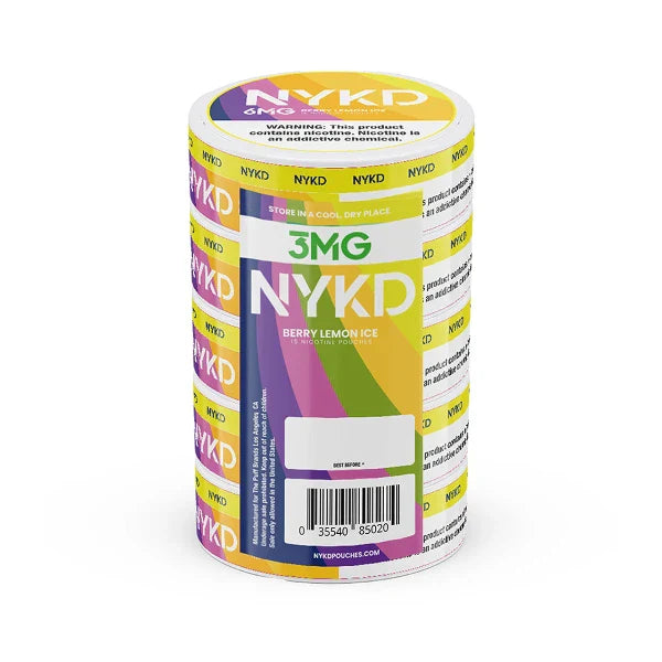 Best Deal NYKD Nicotine Pouches 20ct Can (5 Pack) Berry Lemon Ice