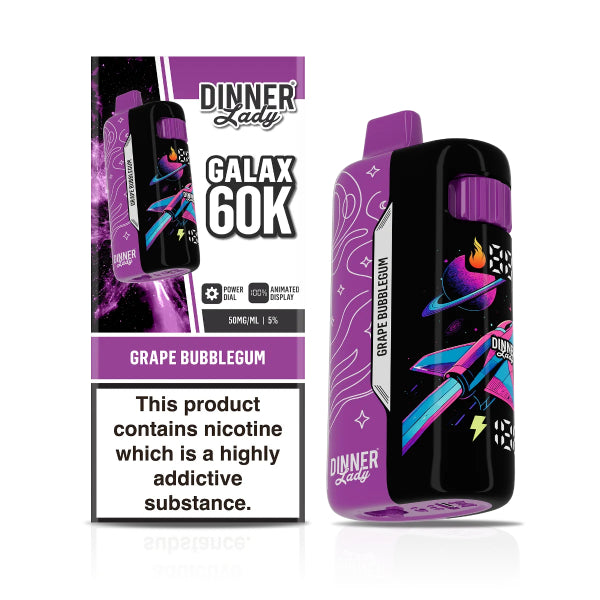 Dinner Lady Galax 60,000 Disposable Vape Grape Bubblegum