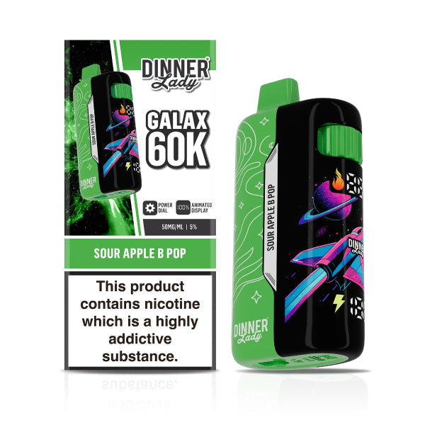 Dinner Lady Galax 60,000 Disposable Vape Sour Apple B Pop
