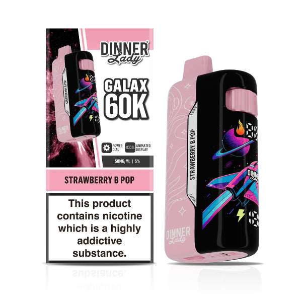 Dinner Lady Galax 60,000 Disposable Vape Strawberry B Pop