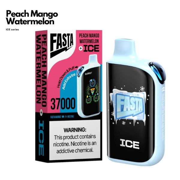 Fasta Burrst V2 37,000 Puffs Disposable Vape Peach Mango Watermelon + Ice
