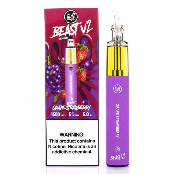 Best Deal Puff Labs Beast V2 Single Disposable Vape 5mL - Grape Strawberry