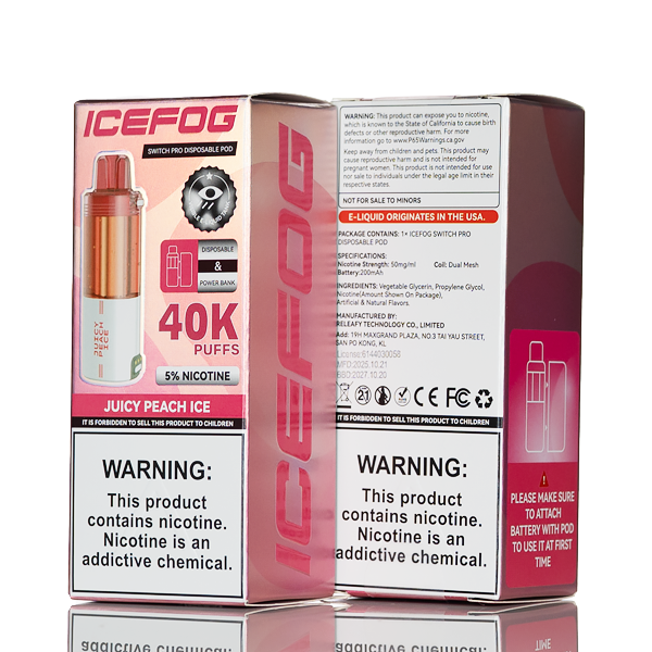 Best Deal IceFog 40K Switch Pro Disposable Pod - Juicy Peach Ice